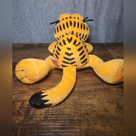 GARFIELD TY Beanie Buddies  Lying Down *RETIRED* Rare 2006 12" Long Orange Cat - Picture 3 of 8